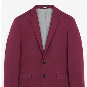 Express Extra Slim Magenta Solid Suit Jacket